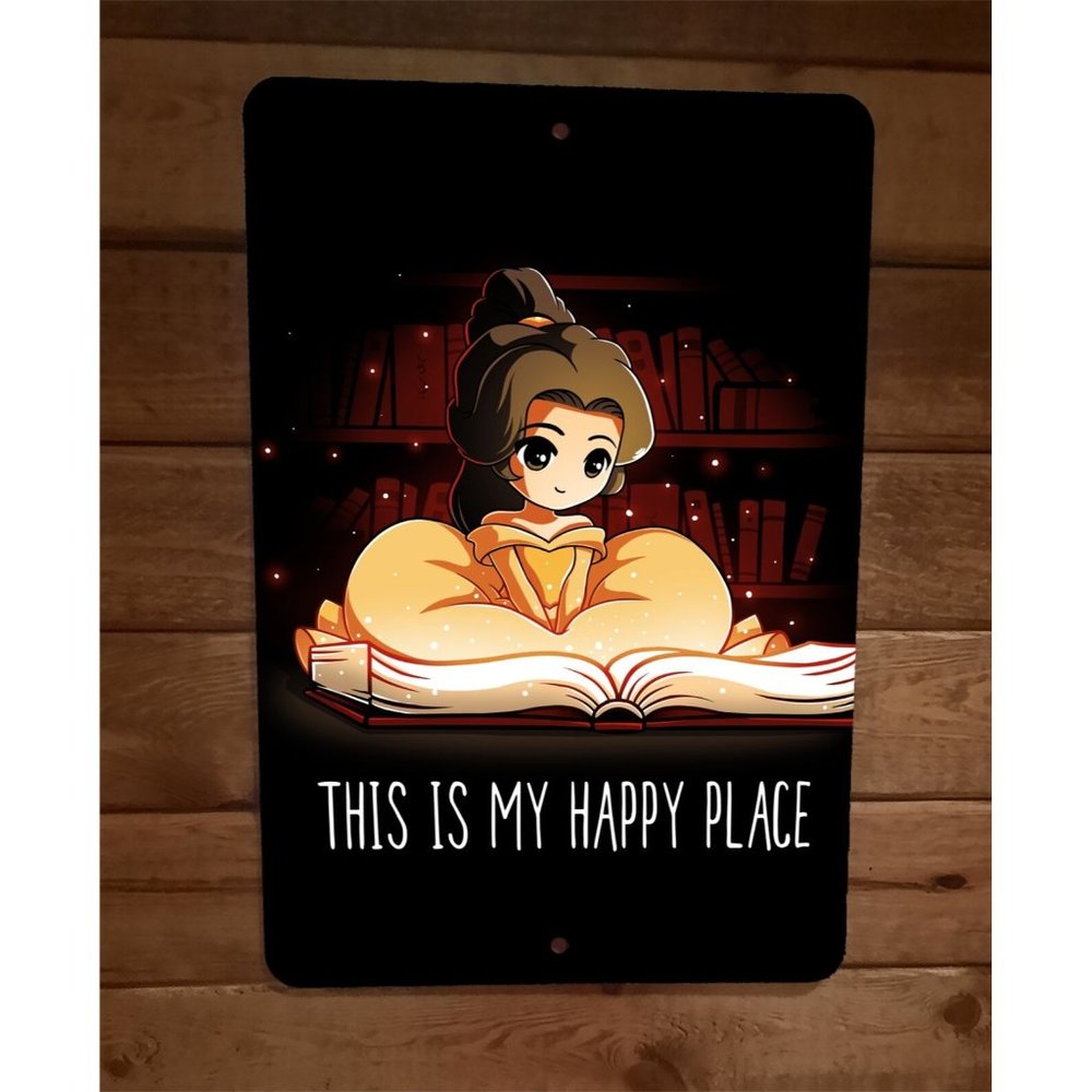 This is my Happy Place Disney Belle Princess Book 8x12 Metal Wall‎ Sign Poster